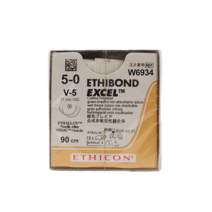 Ethicon Ethibond Excel 5/0 Sutures: 1/2 Circle Tapercut, 90 cm, 17 mm ...