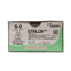 Ethicon Ethilon 5/0 Sutures: 3/8 Reverse Cutting, 45cm, 19mm, Black