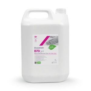 Bossklein B70gel Hand Disinfectant Gel Clear 5 Litre Refill - Aloe Vera inc pump