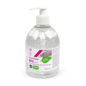 Bossklein B70gel Hand Disinfectant Gel Clear 500ml Dispenser Bottle - Aloe Vera