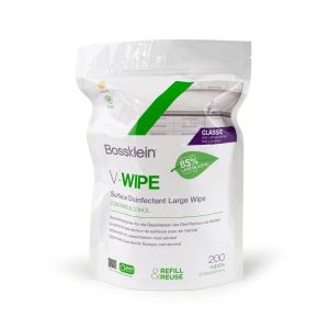 Bossklein V-WIPE Refill of 200 Large Classic Wipes Alcohol Based - Lemon