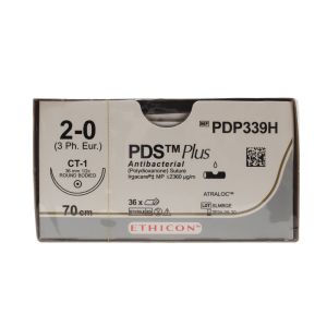 Ethicon PDS Plus 2/0 Sutures: 1/2 Circle Round Bodied, 70 cm, 36 mm, Violet