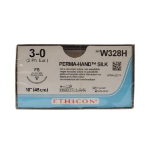 Ethicon Mersilk 3/0 Sutures: 3/8 Circle Reverse Cutting, 45 cm, 26 mm, Black