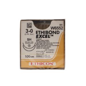 Ethicon Ethibond 3/0 Sutures: 1/2 Circle, 100 cm, 26 mm, Green