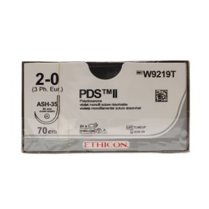 Ethicon PDS II 2/0 Sutures: 70 cm, 35 mm, Violet