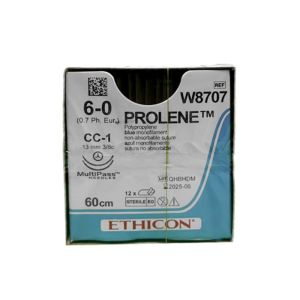 Ethicon Prolene 6/0 Sutures: 3/8 Circle Conventional Cutting, 60 cm, 13 mm, Blue