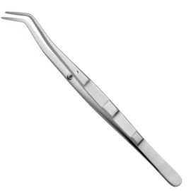 Devemed Meriam Serrated Tweezers, Curved