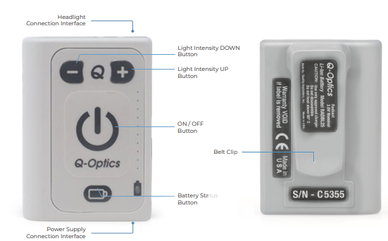 Q-Optics Radiant Pure LED Mini Loupes Light Battery Pack